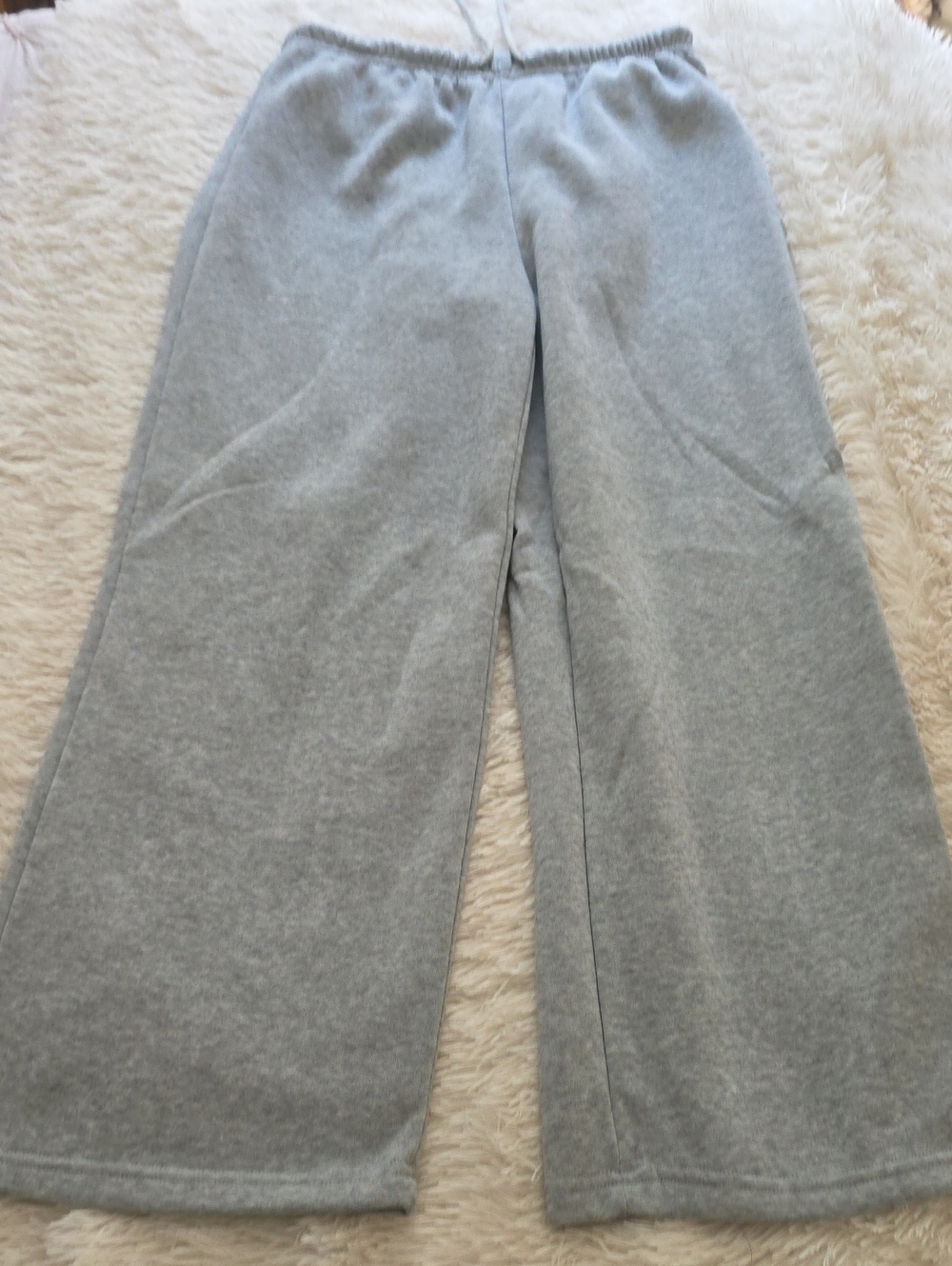 SHEIN Light Gray Wide-Leg Cozy Lounge Pants